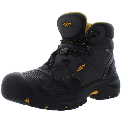 KEEN Utility Men's Logandale Mid Steel Toe Waterproof Work Shoe, Raven/Black, 8 Medium US